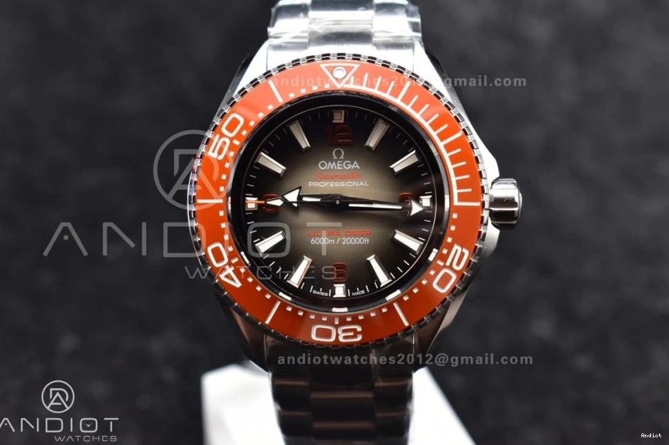 Ultra 6000M Edition Bracelet Best 1:1 on Seamaster UrbanStyle TF Ceramic 1074 A Bezel Gray Deep SS SS Orange Dial 0723